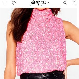 Nasty Gal drop arm sequin top